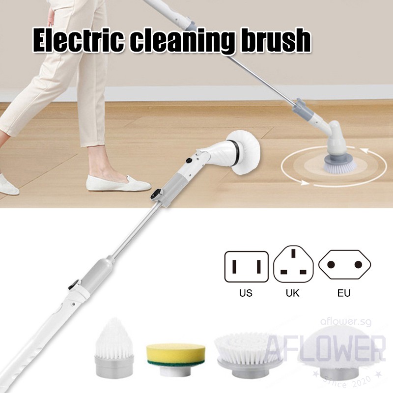 {Starting}Bathroom Scrubber Cleaning Brush Electric Spin Scrubber Power