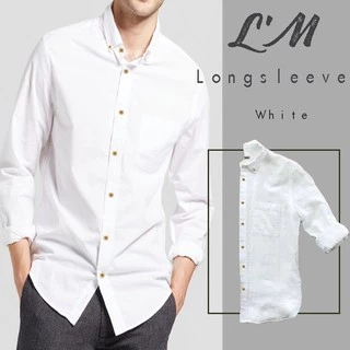 [โค้ดส่วนลด LMOF15Per ลด15%] เสื้อเชิ้ตผู้ชายแขนยาว คอปก ผ้า cotton