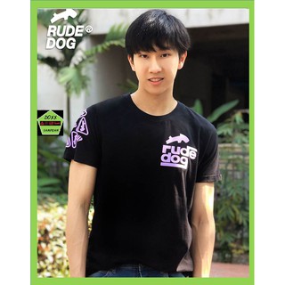 Rudedog เสื้อคอกลม ชาย หญิง รุ่น Square rude สีดำ