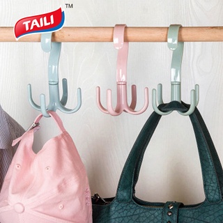 TAILI ที่แขวนเสื้อผ้า แบบ 4 ตะขอเกี่ยว  สำหรับแขวน เนคไทด์ กระเป๋าและผ้าพันคอ ราวตากผ้า