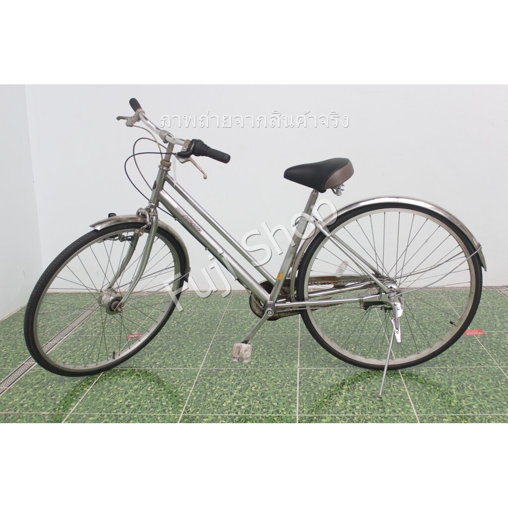 จักรยานญี่ปุ่น - ล้อ 27 นิ้ว - มีเกียร์ - สีเงิน [จักรยานมือสอง]
