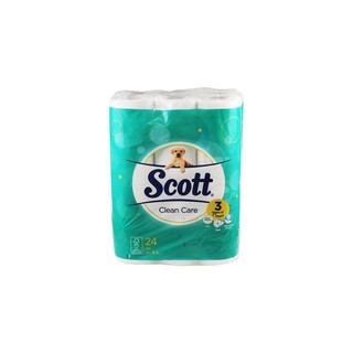 กระดาษชำระ SCOTT CLEAN CARE แพ็ค 24 | SCOTT | 10021564 กระดาษชำระ อุปกรณ์ในห้องน้ำ ห้องน้ำ กระดาษชำระ SCOTT CLEAN CARE แ