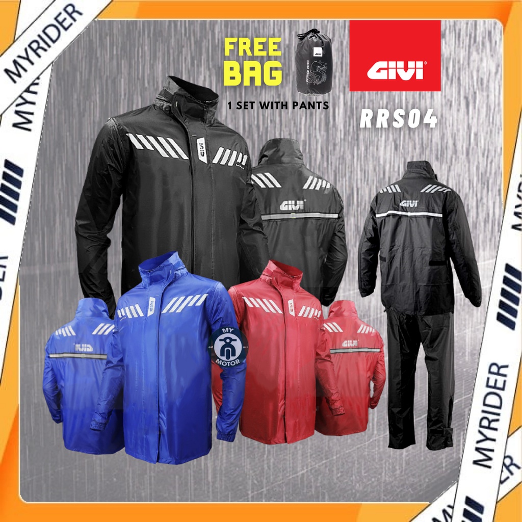 MYRIDER GIVI RRS04 Baju Hujan Givi Rain Coat Baju Hujan Motor Rain Coat รถจักรยานยนต์กันน้ํา Baju Hu