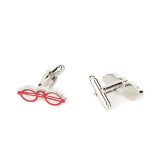 SHANGHAI TANG Cufflinks Puyi Glasses DN 6H128K2 Red-Sliver คัฟลิงค์ สีแดง-สีเมทัลลิ