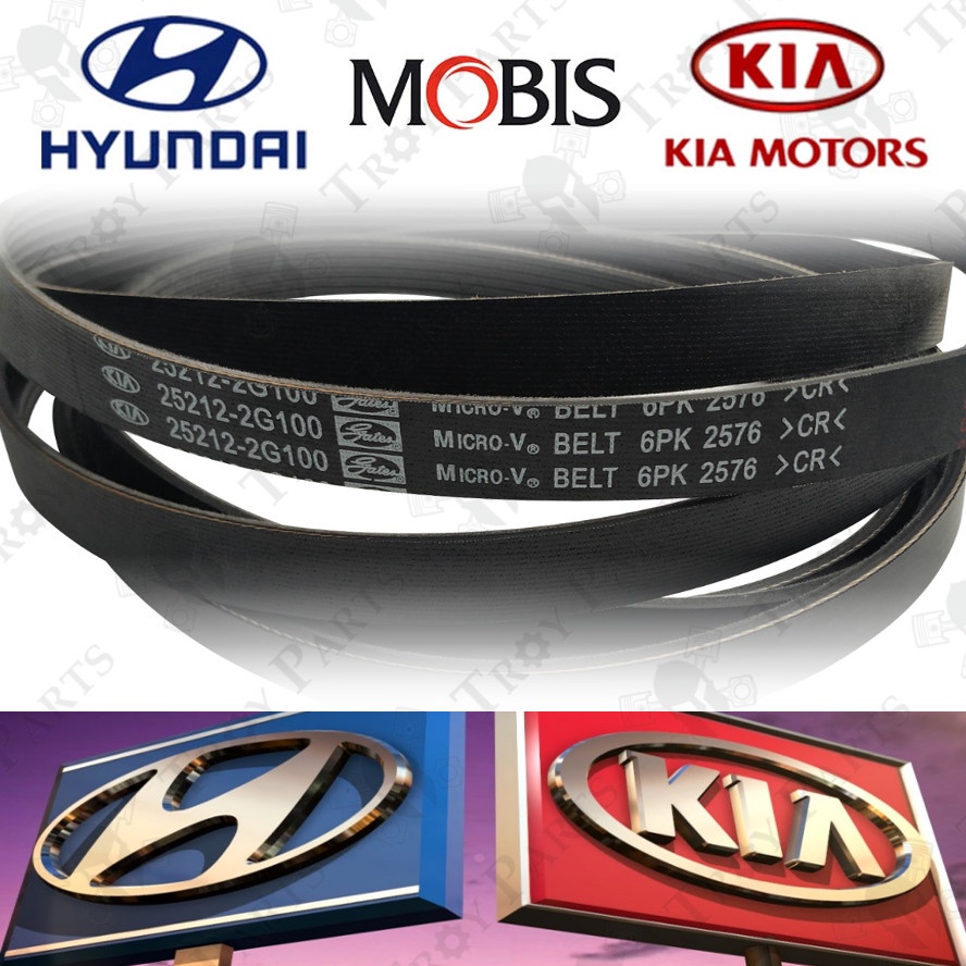 เข็มขัดพัดลม Kia Hyundai 25212-2G100 Kia Sorento XM 2011 Hyundai Santa FE CM 2.4CC - 6PK2576 ( 6PK25