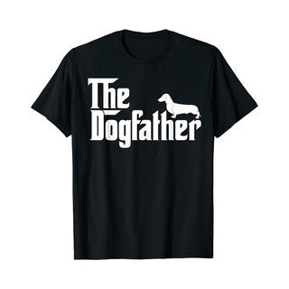 [100% Cotton] เสื้อยืดแขนสั้น ผ้าฝ้าย พิมพ์ลาย The Dogfather Dachshund Father Dog Lover สวมใส่สบาย แฟชั่นสําหรับคู่รัก