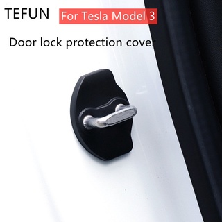 Tesla อุปกรณ์เสริมFor Tesla Model 3 Model X Y Door Lock rotection Cover Rust roof Cover Modification Accessories Decorat