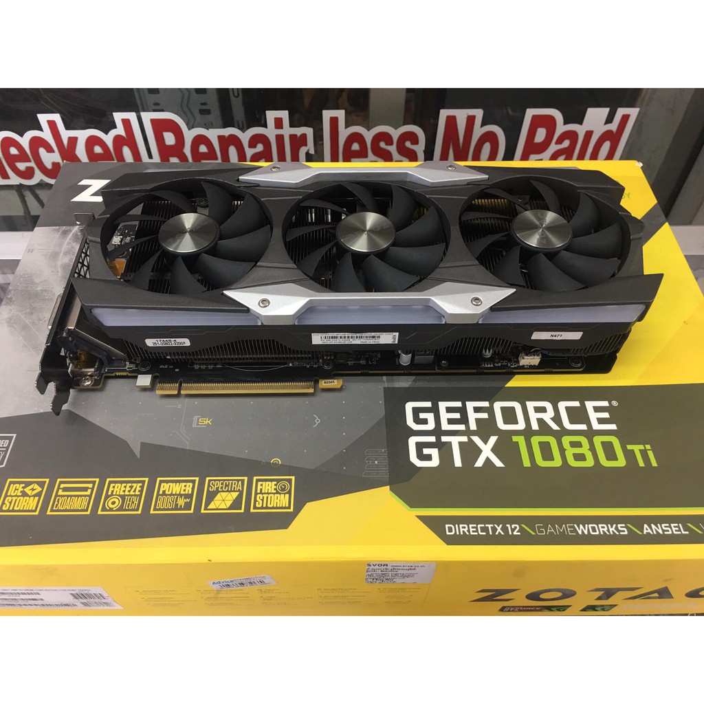 Zotac Amp Extreme Core Edition Gtx1080ti 11gb Gddr5x Shopee Thailand