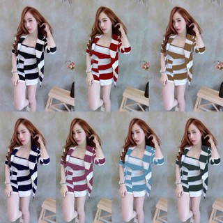 เสื้อคลุมริ้ว+จั้มสูท 8 สี