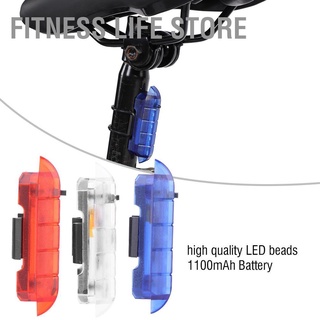 Fitness Life Shop ไฟท้ายจักรยาน 5 Led 4 โหมดไฟท้ายแบตเตอรี่ในตัวชาร์จ Usb