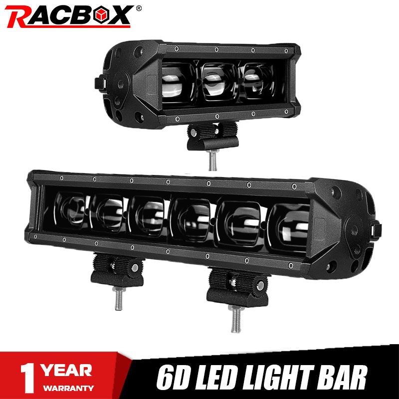 6D Lens Led Bar 8 14 Inch Single Row Led Light Bar For Offroad 4WD ATV UAZ Spotlight 12V 24V Driving