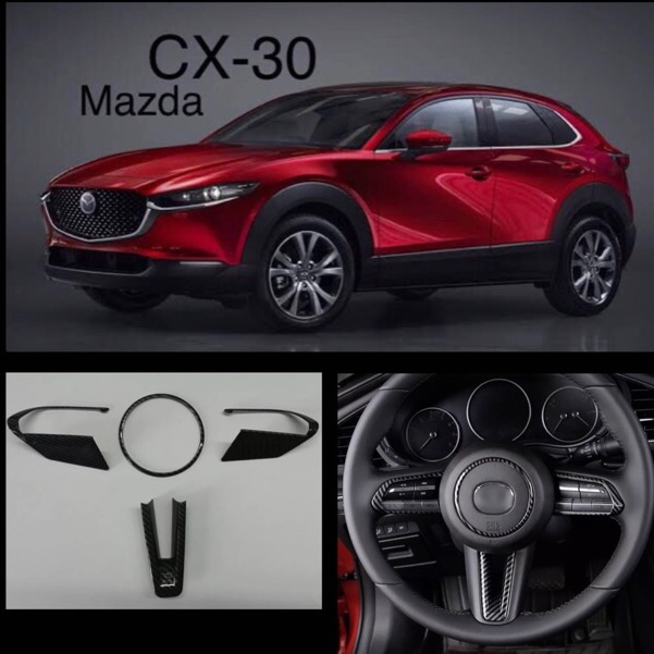 ปลอกหุ้มพวงมาลัยคาร์บอนไฟเบอร์สําหรับ Mazda 3 Cx-30 2019 2020 4 ชิ้น cod