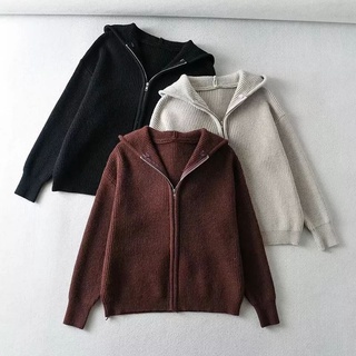 ( TEBAL ) Jaket  wanita Oversize Reselting rajut outer Zipper