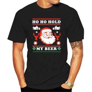 เสื้อยืด พิมพ์ลาย Ho Ho Hold My Beer ของขวัญคริสต์มาส สําหรับผู้ชาย และผู้หญิงS-5XL