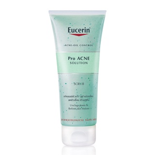 Eucerin Pro ACNE SOLUTION SCRUB 100 ML (สครับทำความสะอาดผิวหน้า ลดปัญหาสิว ลดความมัน บำรุงผิวหน้า)