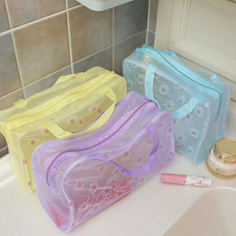 กระเป๋า PVC กันน้ำได้ ใส่ของ ใส่เที่ยว ปิกนิก ใส่เครื่องสำอาง พกพาง่าย สะดวกต่อการใข้งาน สีพาสเทลสวยๆ