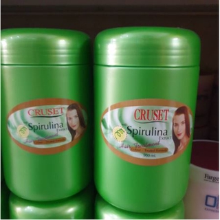 Cruset treatment spirulina ทรีทเม้นท์ หมักผม ครูเซ็ท **สูตรสไปรูไลน่า*** 1000กรัม สำหรับผมผ่านการไดร์ ทำสี