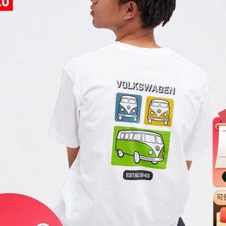 ผ้าฝ้าย 100%Uniqlo UT เสื้อยืด แขนสั้น พิมพ์ลายรถยนต์ สําหรับผู้ชาย ผู้หญิงS-3XL