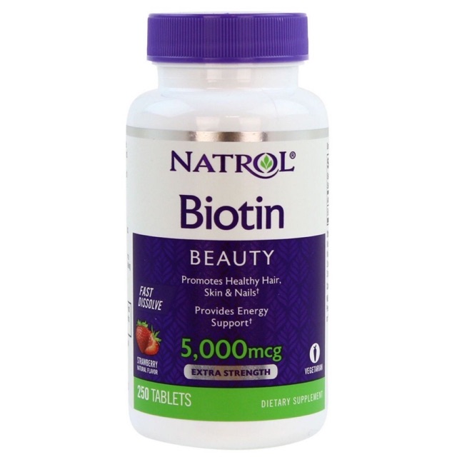 Natrol biotin beauty 5000 mcg extra strength 250 เม็ด