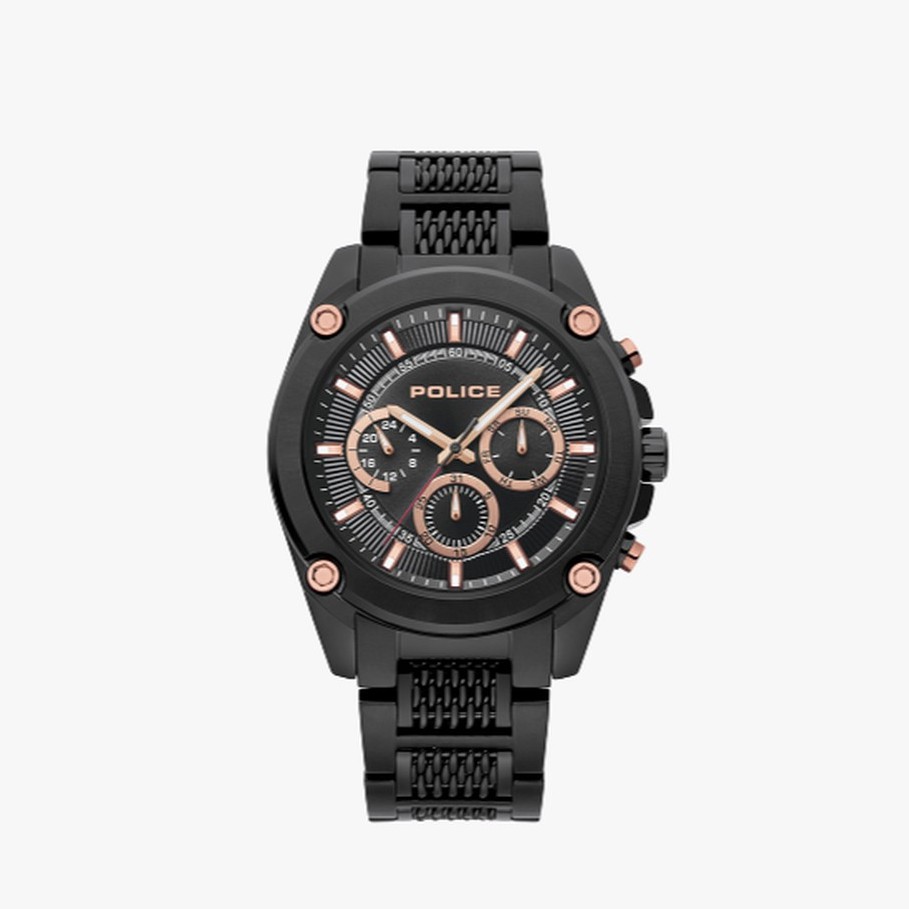 Police นาฬิกาข้อมือผู้ชาย Police MALLORCA black stainless steel watch รุ่น PL-15985JSB/02M