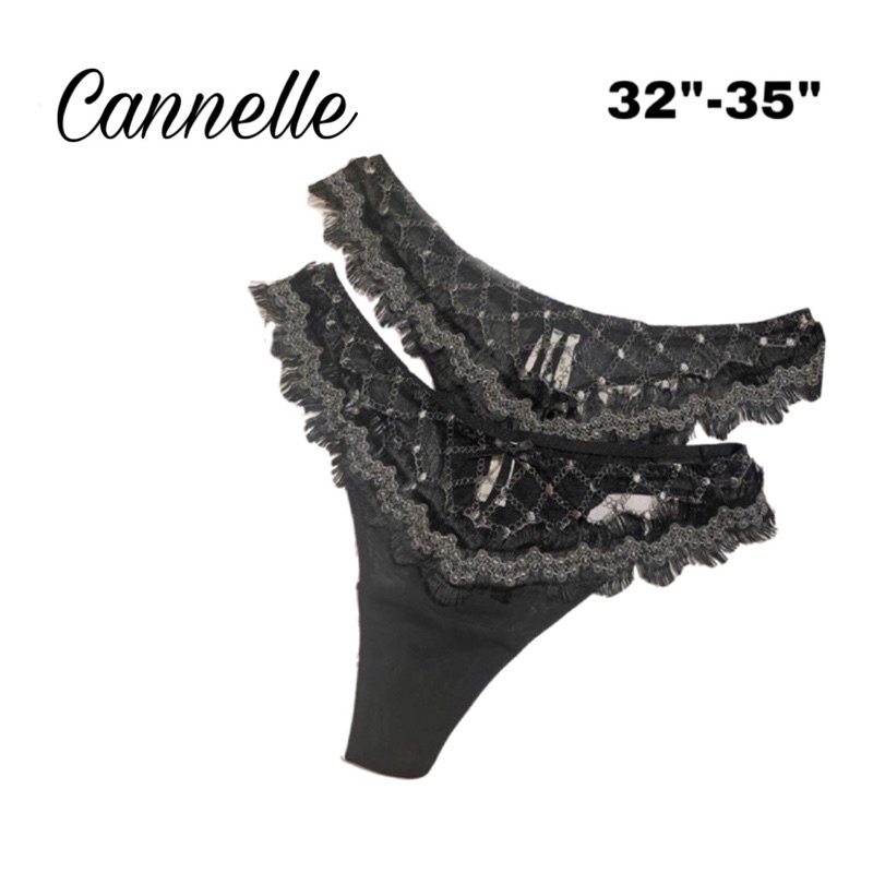 Cannelle Lingerie Panty กางเกงชั้นในเซ็กซี่ ทรง Thong / G string ลูกไม้ซีทรู ใส่สบายไม่อับชื้น G02 เสื้อในเข้าชุด M L