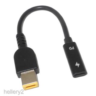 [HELLERY2] Laptop Power Cable USB Type-C Female To Square Plug Charger For Lenovo