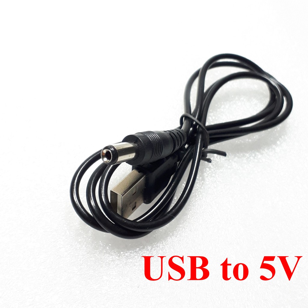 USB to 5V Jack DC Cable pin 5.5*2.5mm- 3.5*1.35mm