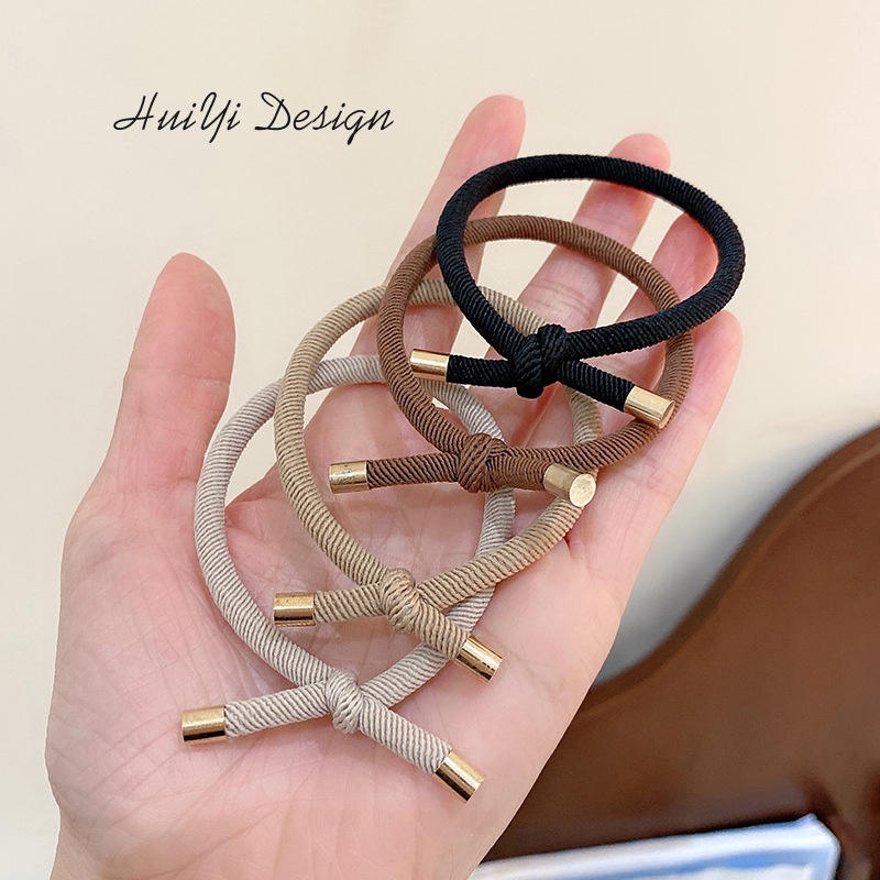 ยางรัดผมหางม้า แบบยืดหยุ่น เกาหลี หางม้า ยางรัดผม สร้อยข้อมือ เครื่องประดับผม ที่เรียบง่าย