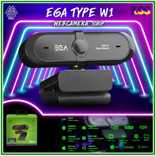 💥ส่งชัวร์💥กล้องเว็ปแคม Webcam EGA TYPE รุ่น W1 AutoFocus Full HD 1080P กล้องชัดมากๆ