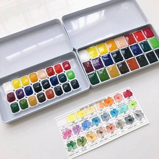 สีน้ำ​ Schmincke WATERCOLOR​ สีน้ำยี่ห้อชมิงเคอ 24​ 36 48 สี พร้อมตลับ​ Akademie aquarell​ painting sets​ สีน้ำตลับ