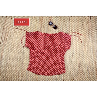 ESPRIT x Cotton สีเเดงน่ารัก ทรงครอป ผ้าลื่นใส่สบาย • อก 36 ยาว 20