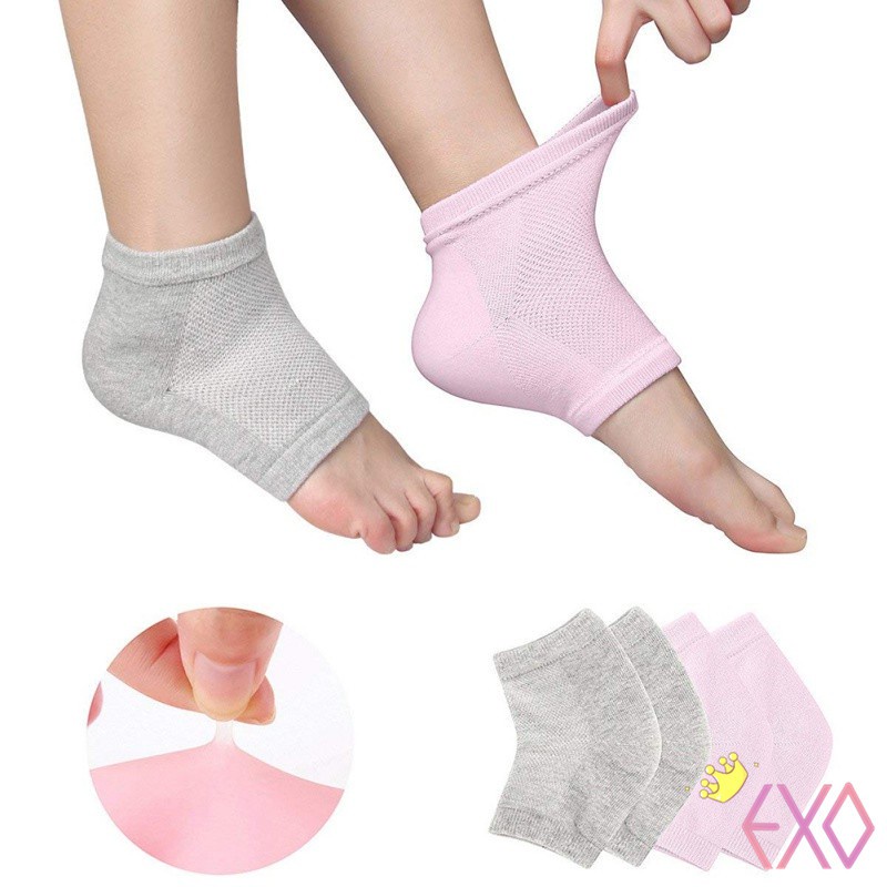 1 คู่ Exfoliating Foot Breathable Spa Gel Moisturizing Gel Heel ถุงเท้าป้องกัน
