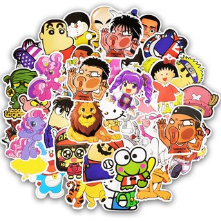 สติ๊กเกอร์ลายการ์ตูนสัตว์น่ารักสำหรับติดรถยนต์ 50 ชิ้น