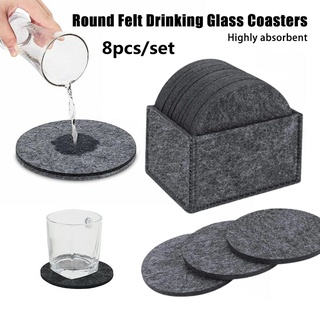 8 ชิ้น / เซต ผ้าสักหลาด ที่รองแก้วเครื่องดื่ม ดูดซับความร้อน…