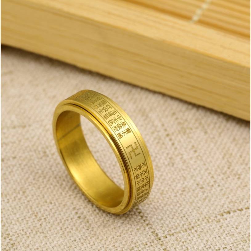 แหวนหัวใจพระสูตรของแท้ แหวนหทัยสูตร #ทองแคบ ไม่ลอกไม่ดำ แหวนหมุนได้ แหวนสแตนเลส แหวนมงคล แหวนทอง  แหวนคู่ # ทองแคบ