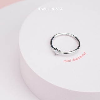 JEWEL NISTA mini diamond ring แหวนเรียบประดับเพชร