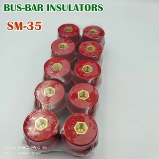 SM-35 ลูกถ้วยฉนวนแดง BUS-BAR INSULATORS กล่องละ 10ตัว แถมน็อตฟรี