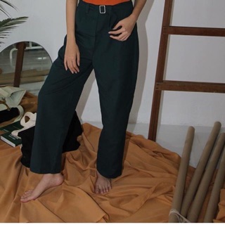 Belted trousers ( forrest green )