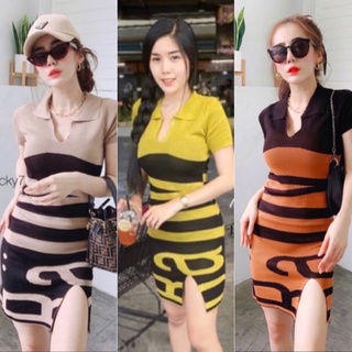 🔥aimorn_shop🔥มิติใหม่ของ❗️เดรสมินิคอปกโปโลแขนสั้น ❗️แหวกชายผ่าข้าง งานนำเข้า