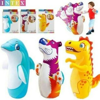 Intex ตุ๊กตาล้มลุก 3D คละแบบ Kids Inflatable Punching Bag Assorted ตุ๊กตาเป่าลม ตุ๊กตาต่อยมวย ของเล่นออกกำลังกาย