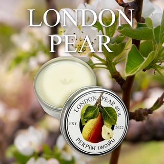 PerPim เทียนหอม ไขถั่วเหลือง กลิ่น London Pear ไซส์เล็ก 40 กรัม [ Scented Candle SoyWax 100% ]