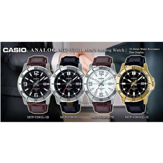 Win Watch Shop นาฬิกาข้อมือผู้ชายสายหนัง Casio รุ่น MTPVD01L7BV (ส่งฟรี เก็บเงินปลา่ยทางได้)