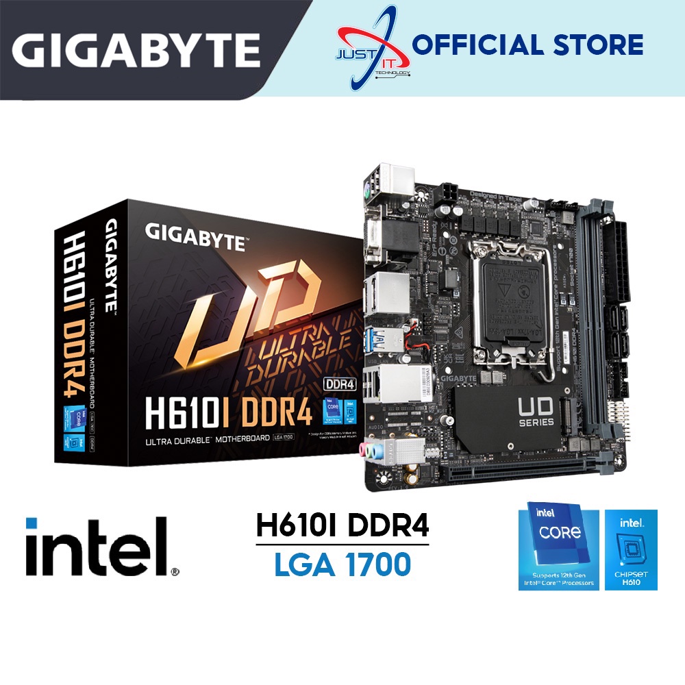 Gigabyte H610I DDR4 เมนบอร์ด Combo Deal Intel I3-12100F / I3-12100 / I5-12400F / I5-12400 LGA1700