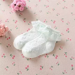 [สินค้าพร้อมส่ง] ถุงเท้าเด็กผ้าลูกไม้ ถุงเท้าเจ้าหญิง ผ้านิ่ม ลายสวย
