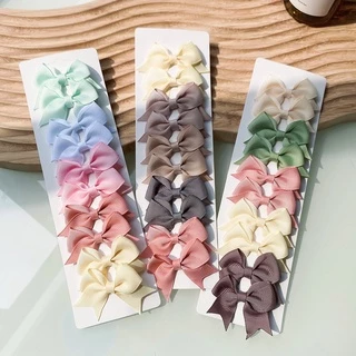 KIDSBOWS ใหม่ กิ๊บติดผมริบบิ้นโบว์ แฮนด์เมด เครื่องประดับผม สําหรับเด็กผู้หญิง 10 ชิ้น ต่อชุด