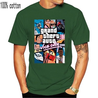 แขนสั้นcrew neckเสื้อยืด พิมพ์ลายเกม  Dropshipping Grand Theft Auto Vice City Gta สําหรับผู้ชาย 010616S-XXXXL