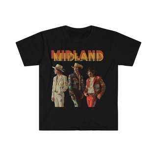 เสื้อยืดสีขาวเสื้อยืด พิมพ์ลายวง Midland Country Music ของขวัญS-4XL