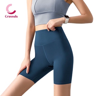 ราคา[Crassula]กางเกงออกกำลังกาย5ส่วน Sport shorts ขอบเอวสูงกระชับหน้าท้อง ผ้าหยืดหยุ่น เคลื่อนไหวคล่องตัว