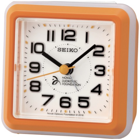 SEIKO CLOCK Novak Djokovic Foundation Special Edition นาฬิกาปลุก รุ่น QHE908E/K สีส้ม/สีดำ