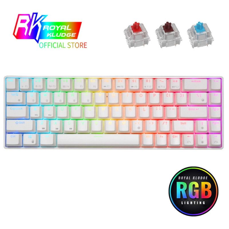 Royal Kludge RK68 RGB Hotswap USB HUB คีย์บอร์ดเกมมิ่งคีย์ไทย ไร้สายบลูทูธและมีสาย เปลี่ยนสวิตซ์ได้ เลเซอร์ไทย - English #8